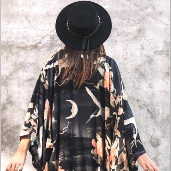 Spell & the gypsy nightingale kimono reversible black turquoise - Picture 9 of 17